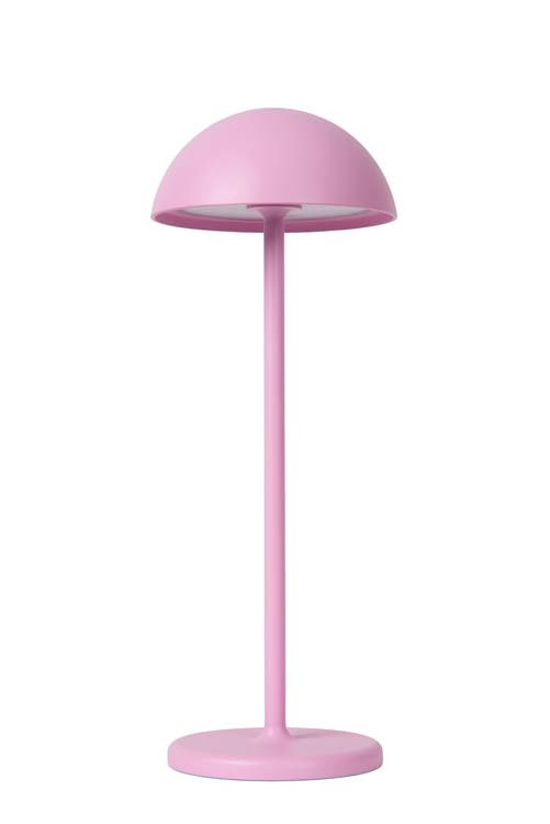 Lucide JOY - Oplaadbare Tafellamp Buiten - Accu/Batterij - Ø 12 cm - LED Dimb. - 1x1,5W 3000K - IP54 - Roze