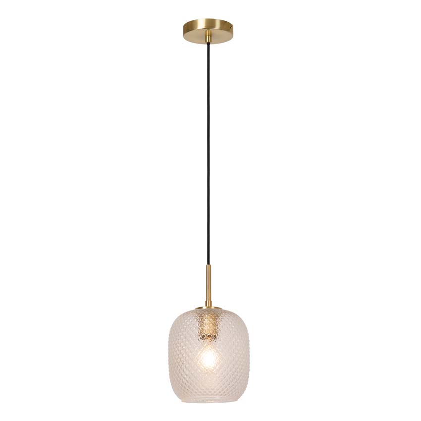 Lucide ALICENT - Hanglamp - Ø 18 cm - 1xE27 - Mat Goud / Messing