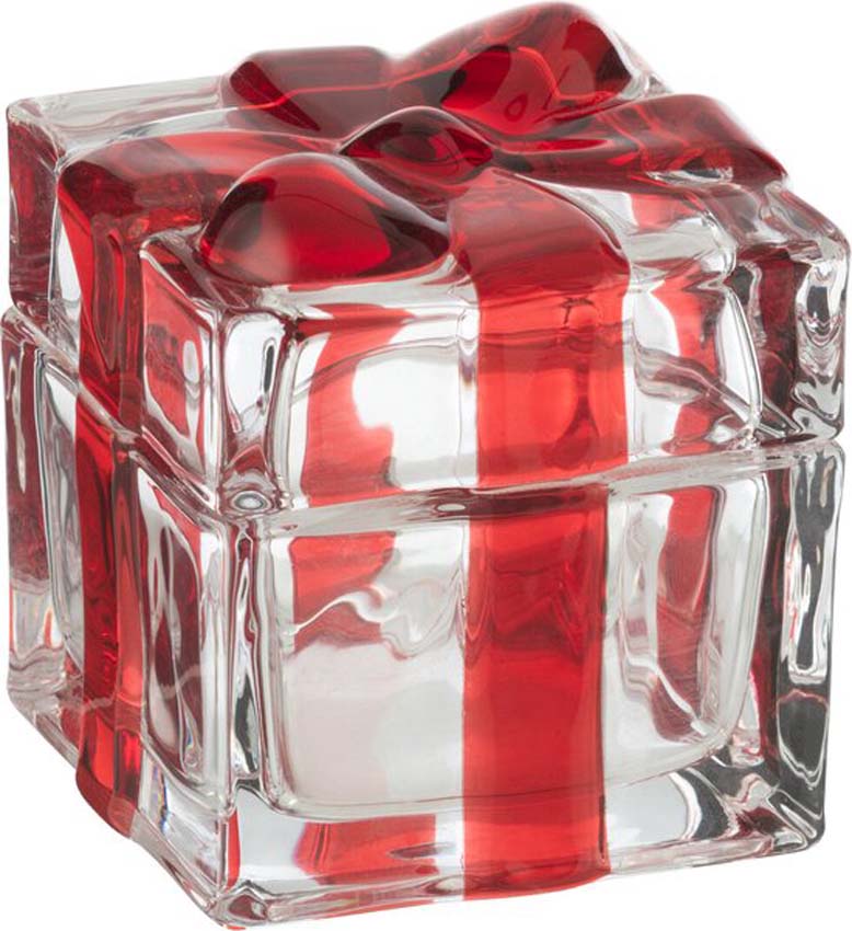 Coffret cadeau en verre rouge-verre moyen