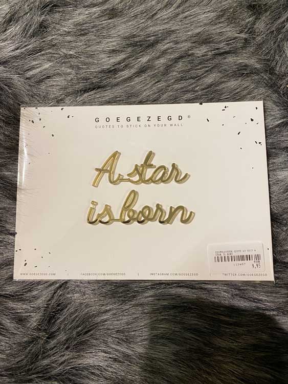 Quote autocollant d'or  A5 "A star is born"