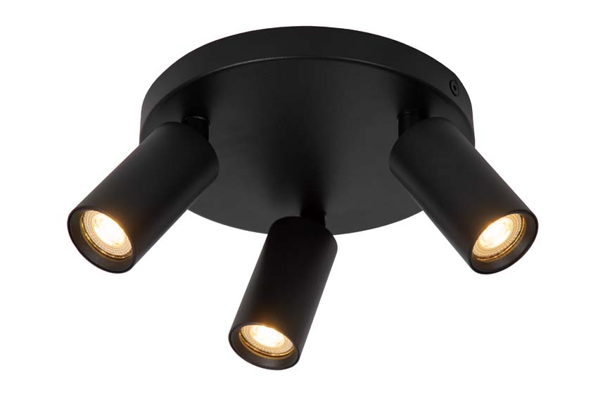 Lucide RITMO - Spot plafond - Ø 18 cm - 3xGU10 (MR11) - Noir