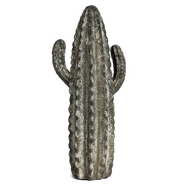 Cactus céramique gris ciment 26.5x16x56 cm