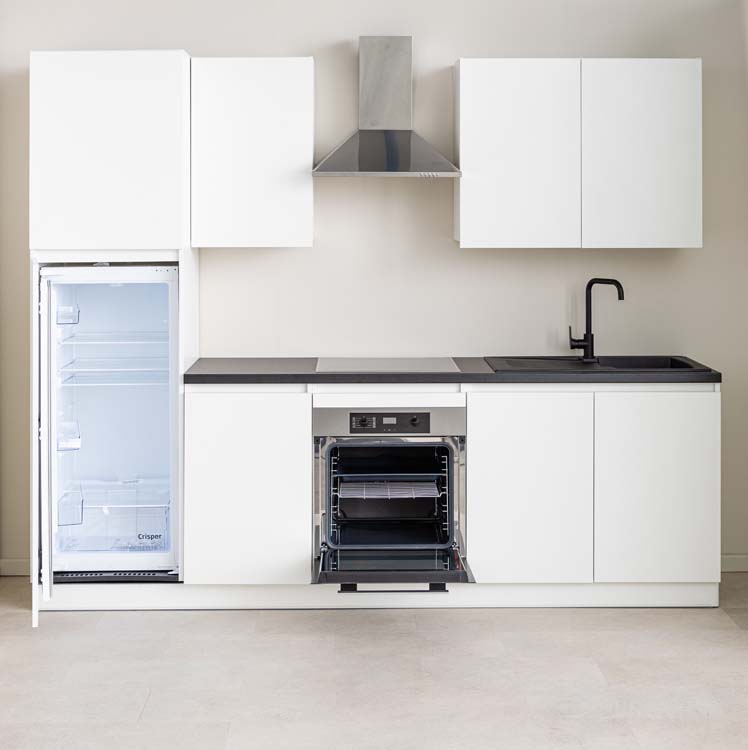 Keuken Plenti 270 cm - oven onder - zonder toestellen - wit