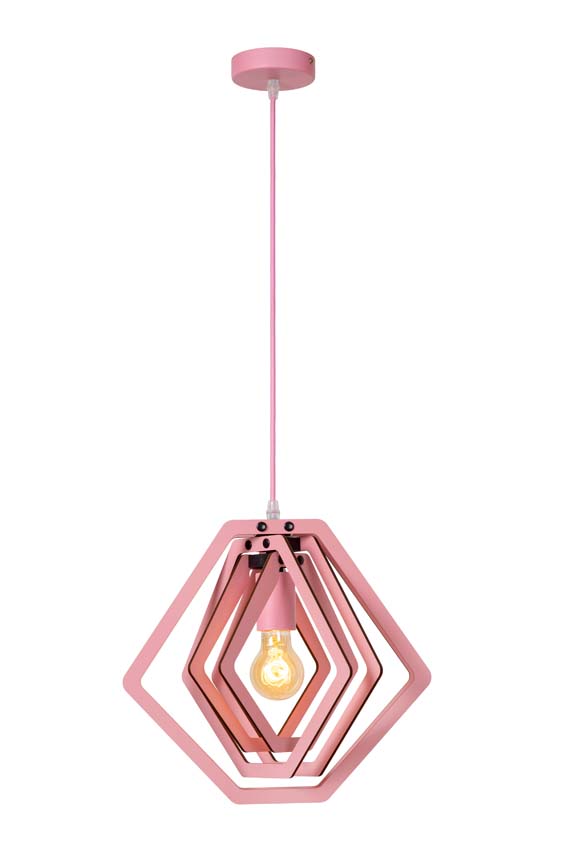 Lucide MAURO - Hanglamp Kinderkamer - 1xE27 - Roze