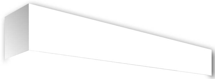 Cache rail en alu blanc incl.2x côtés finition 7.5x200cm