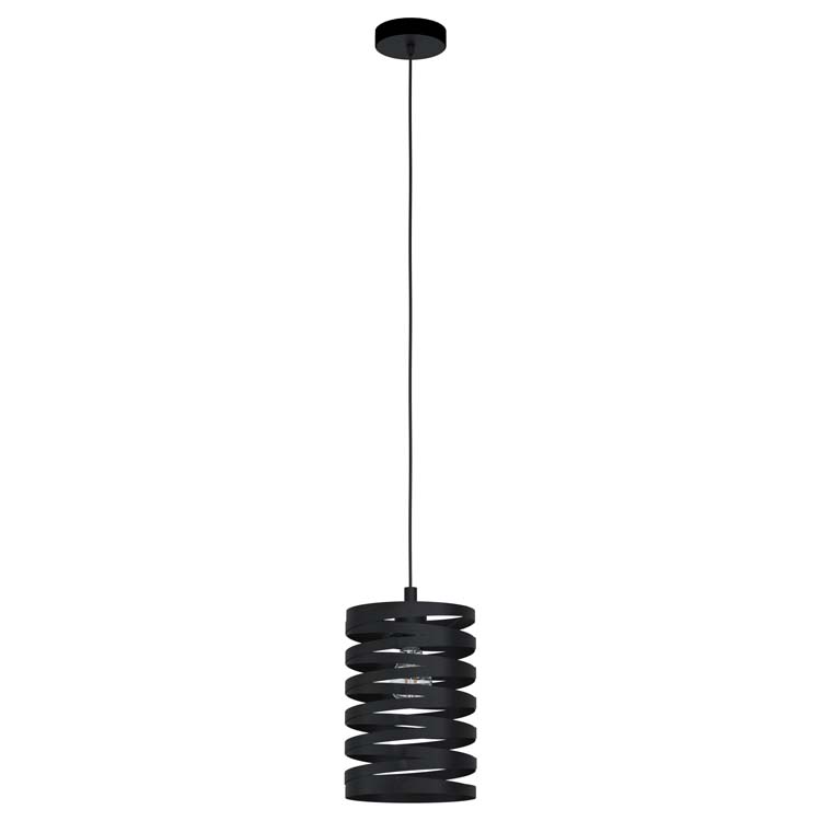 Hanglamp zwart staal diam18cm excl lamp LED mogelijk E27