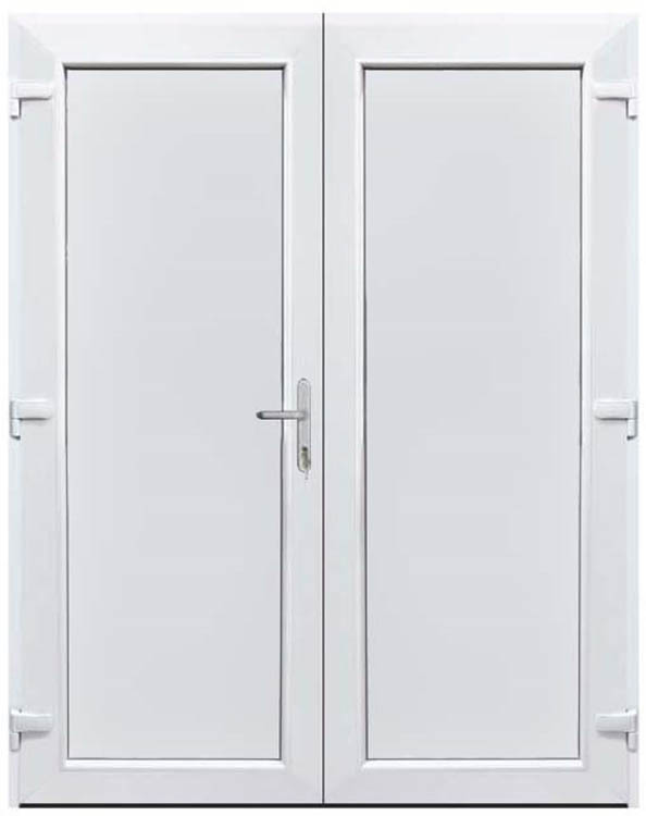 Porte ext. PVC antracite/blanc panneaux plein 1800x2100mm G 