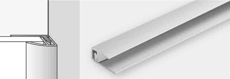 Profile de bordure clic Dumawall aluminium 2.6m