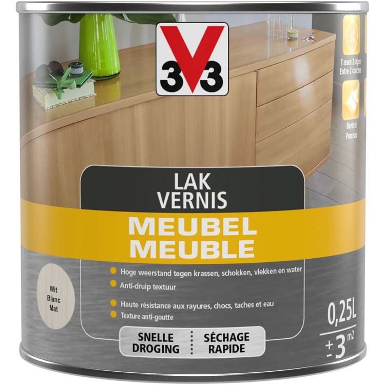 V33 meubelvernis Deco wit mat 0,25L