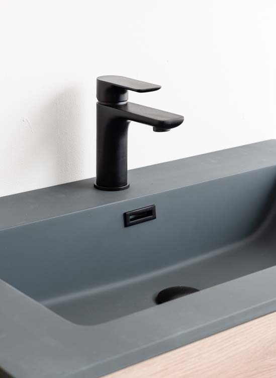 Meuble salle de bain Chêne Bison 800 mm lavabo ciment