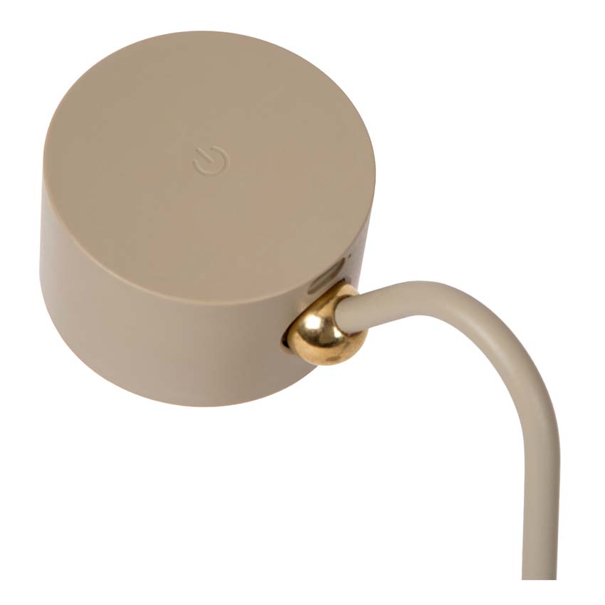 Lucide JOLAN - Oplaadbare Bureaulamp - Accu/Batterij - LED Dim to warm - 1x3,5W 2700K/5700K - Taupe