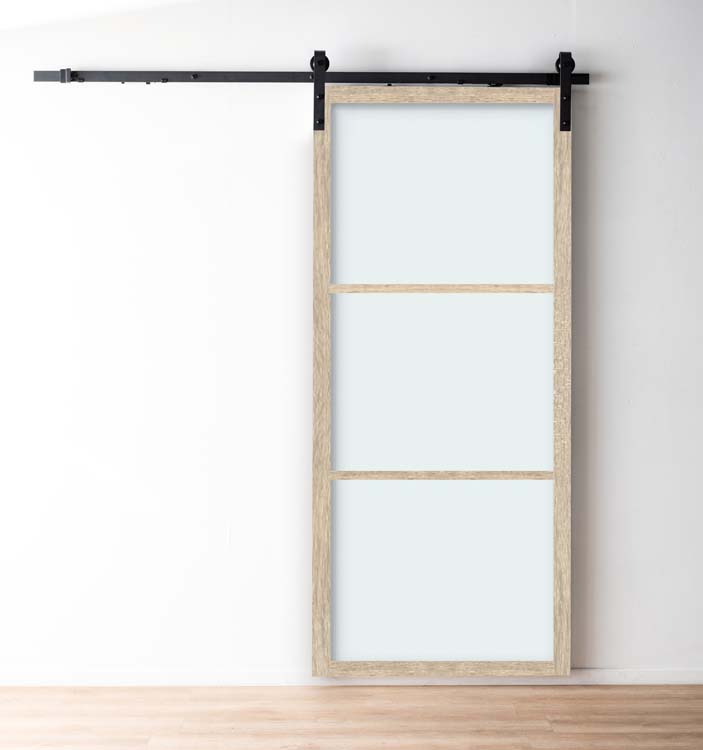Schuifdeur steellook m.blanc mat + rail robust zwart 93x211,5cm