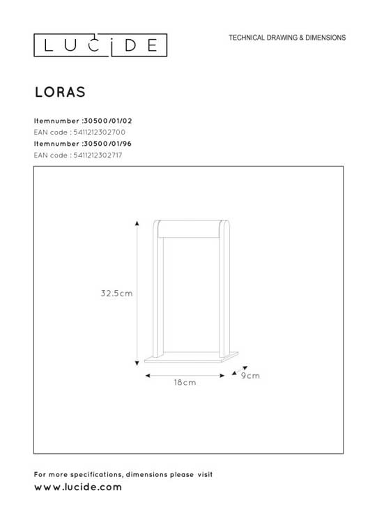 LORAS Lampe de Table G9/max 33W Or Mat / Noir