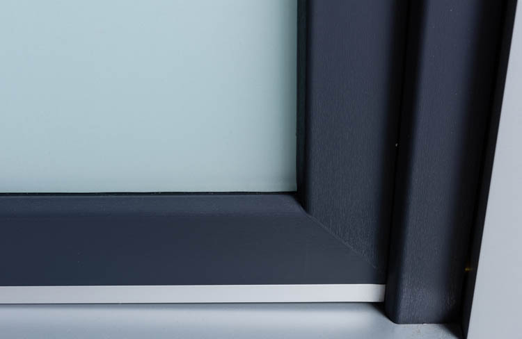Buitendeur glas - PVC - 2 klare lijnen - Antra. - Rechts - 980x2180mm