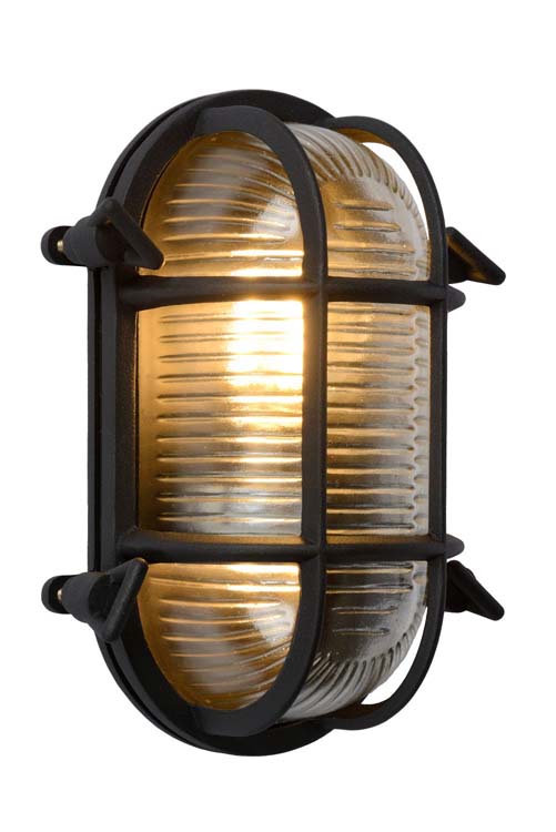 Lucide DUDLEY - Wandlamp Buiten - 1xE27 - IP65 - Zwart