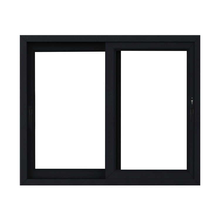 Fenêtre coulissant double PVC noir/noir avec cylindre L1800 x H2100mm