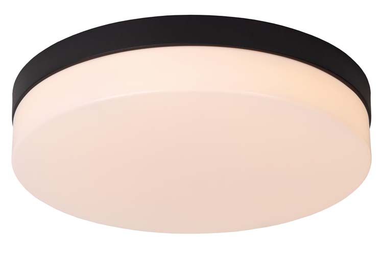 BISKIT - Plafonnier Salle de bains - Ø 34,5 cm - LED - 1x24W 2700K - IP44 - Noir