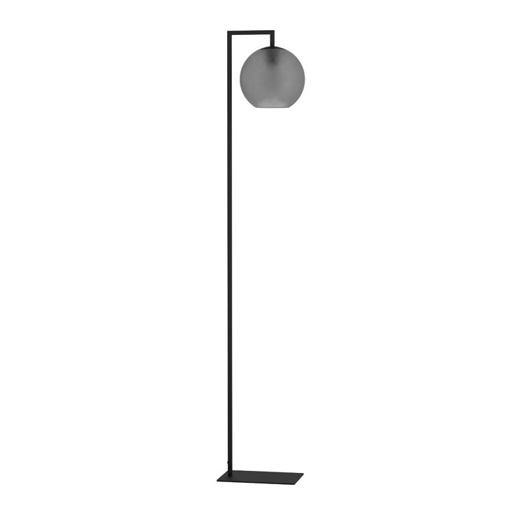 Lampadaire noir-grid fumé E27 H171,5 cm