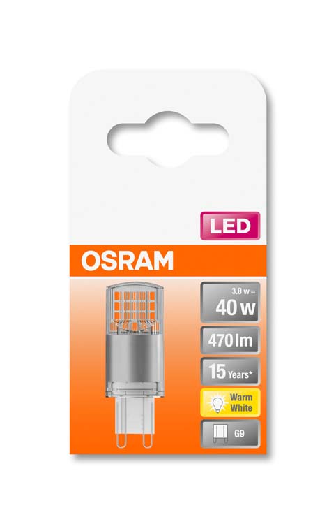 LED insteeklamp 40 G9 3.8W warm wit