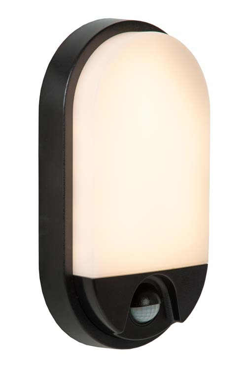 Lucide HUPS IR - Wandlamp Buiten - LED - 1x10W 3000K - IP54Beweging & dag/nacht sensor - Zwart