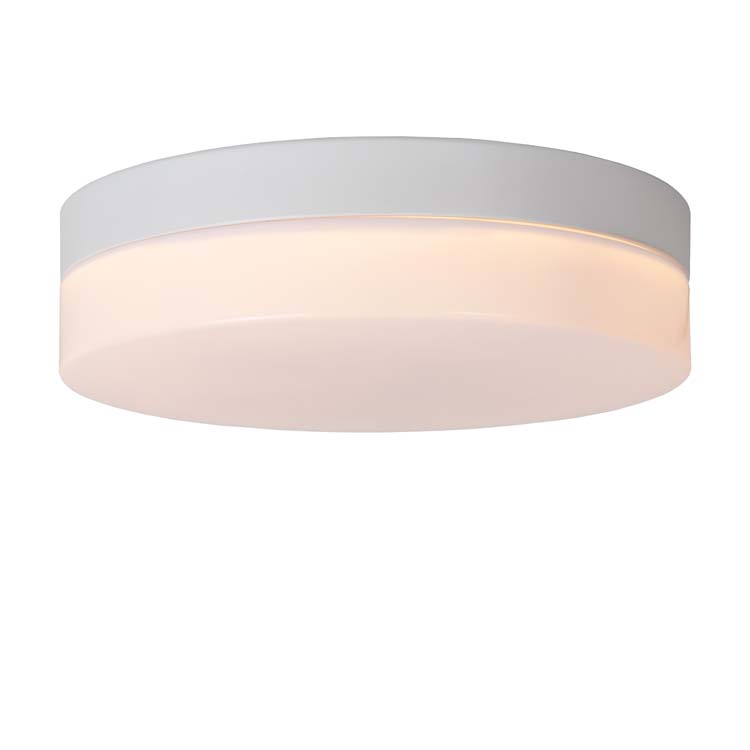 Lucide BISKIT - Plafonnière Badkamer - Ø 23 cm - LED - 1x12W 2700K - IP44 - Wit