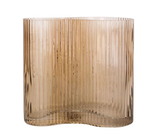 Vaas Allure wave zandbruin glas 18,5 x 12 x 18 cm