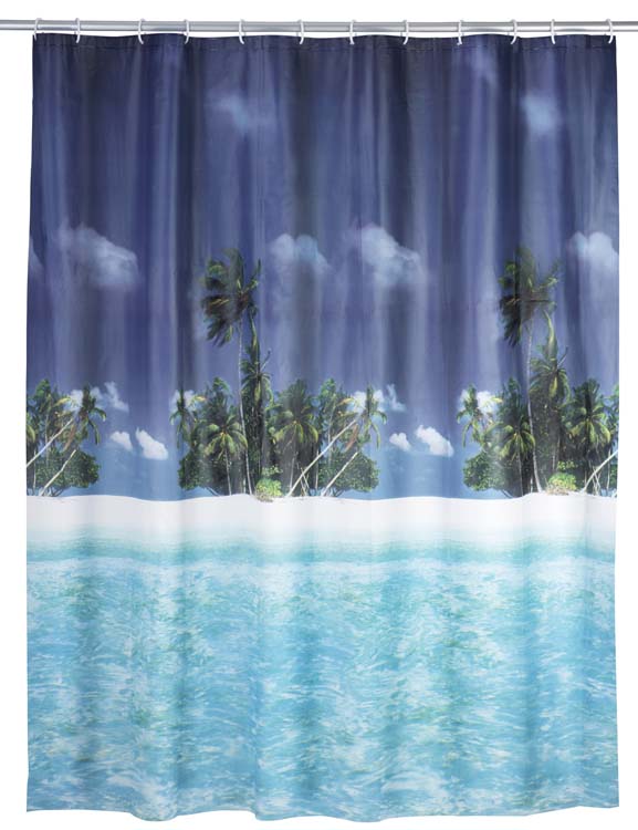 Rideau de douche Wenko Palm Beach 180 x 200 cm