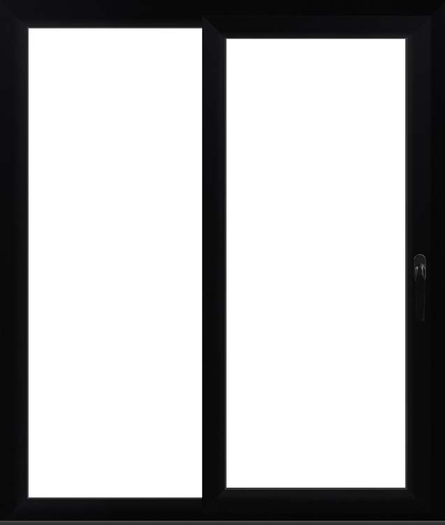 Fenêtre coulissant PVC noir/noir L 1800 x H 2100 D>G