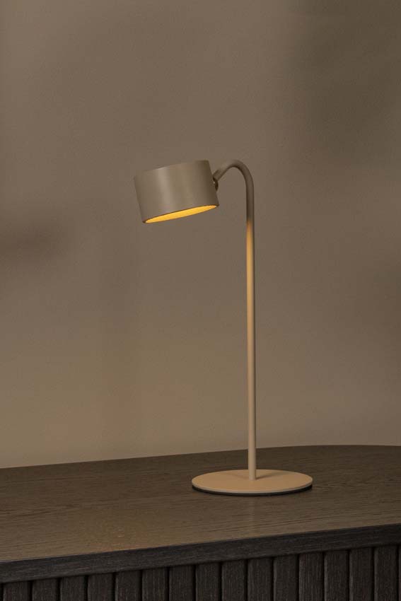 Lucide JOLAN - Oplaadbare Bureaulamp - Accu/Batterij - LED Dim to warm - 1x3,5W 2700K/5700K - Taupe