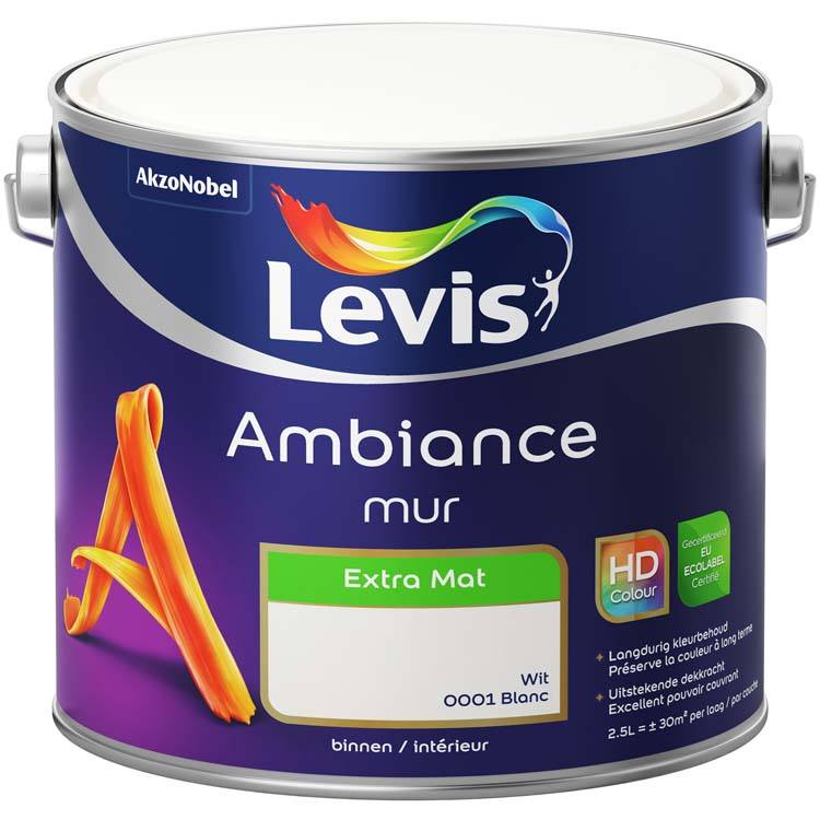 Levis Ambiance muurverf extra mat 2,5l wit