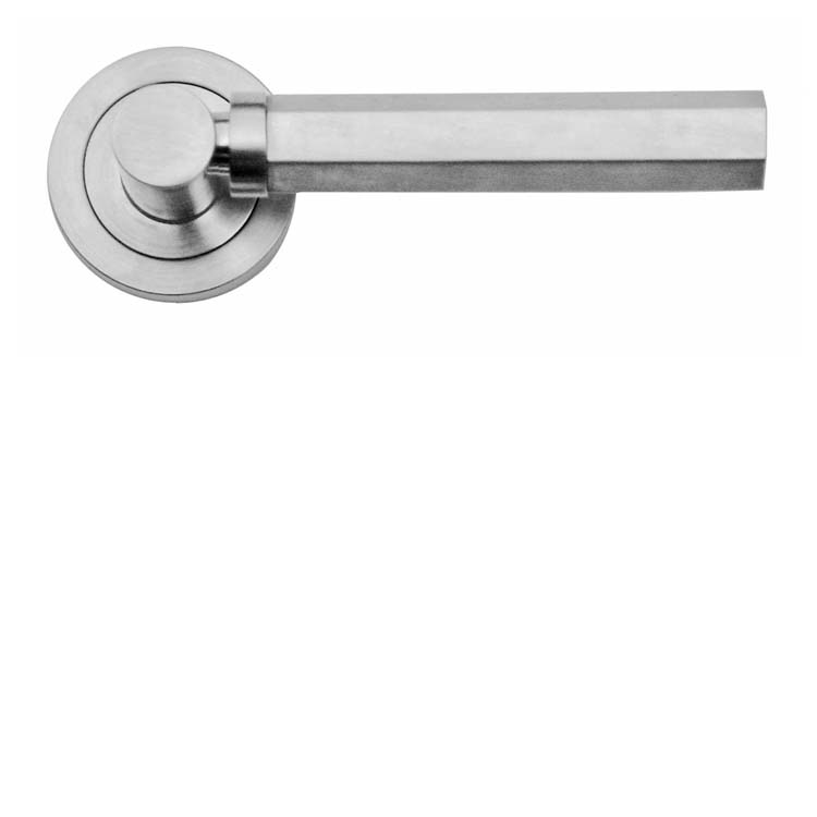 Poignée de porte siracusa look inox sans rosace