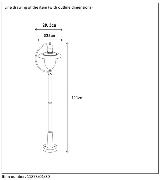 Lucide ARUBA - Lanterne / lampadaire exterieur Extérieur - E27 - IP44 - Noir