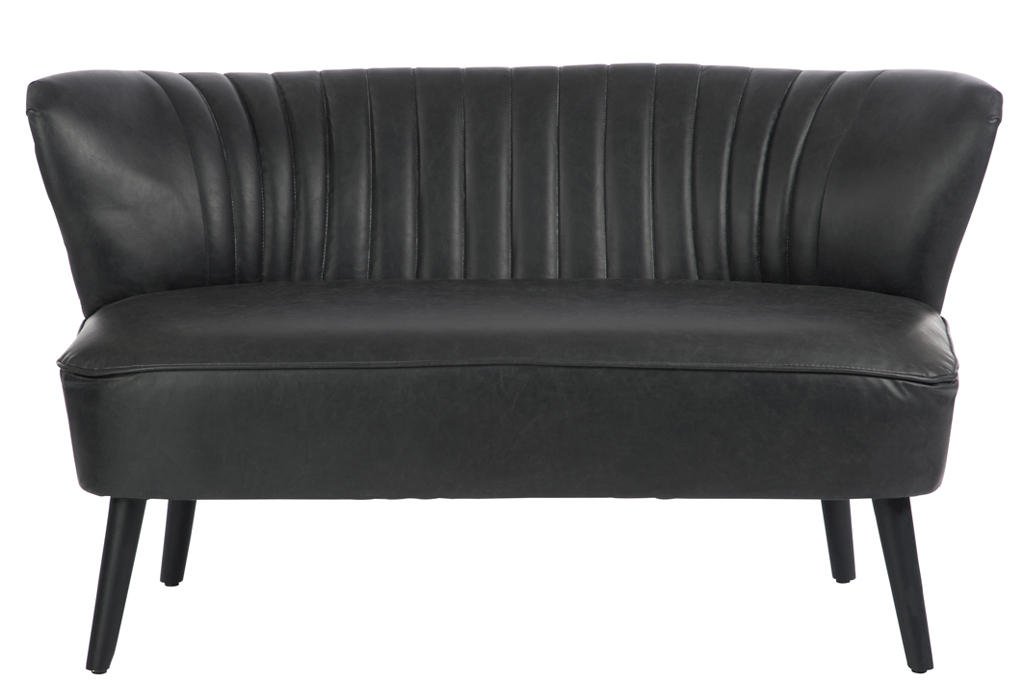 Fauteuil 2 persons noir cuir