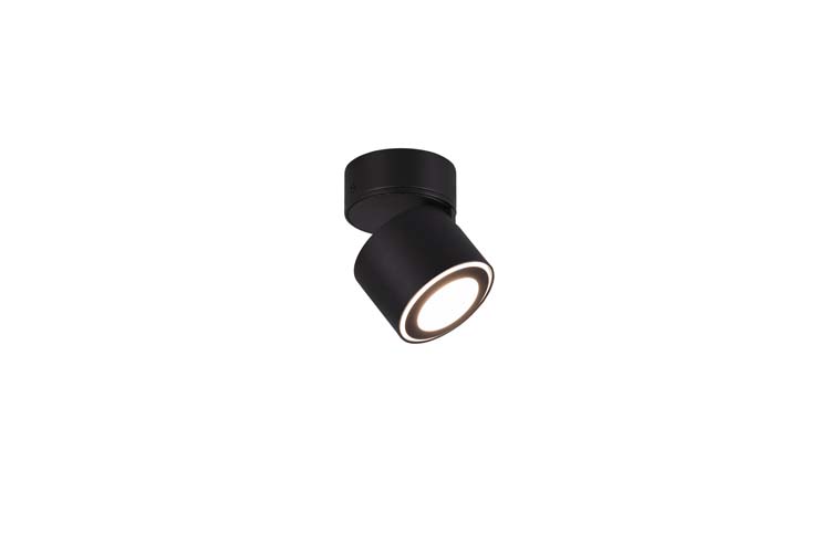 Spot en applique noir mate incl 1x5W - 3000K - 450LM