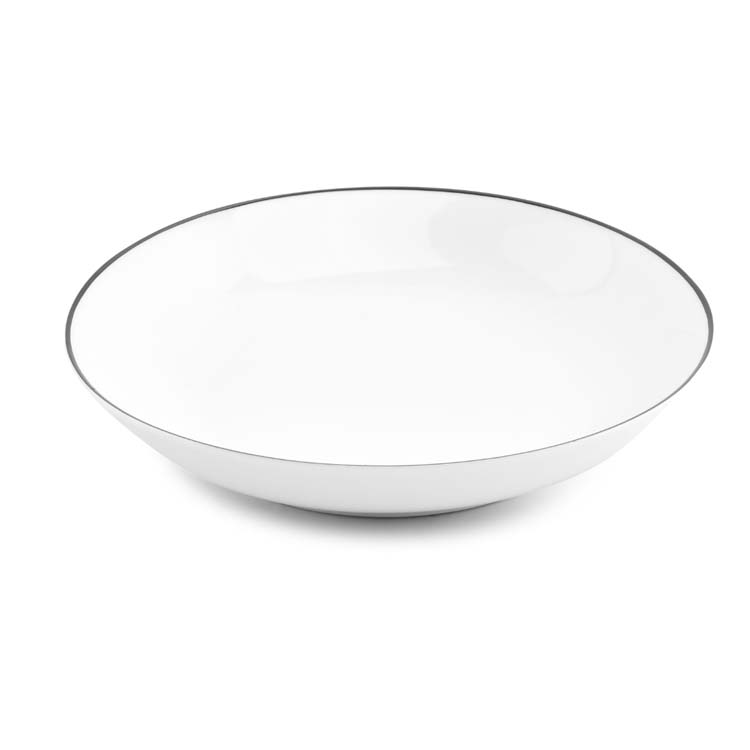 Diep bord Black Rim basic white 21 x H 4 cm