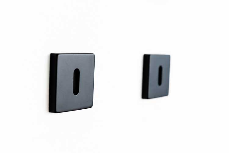 Poignée de porte fonzy noir mat carré 1 paire