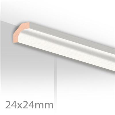 Moulure de finition MDF 24x24x2600 mm - Blanc brillant 