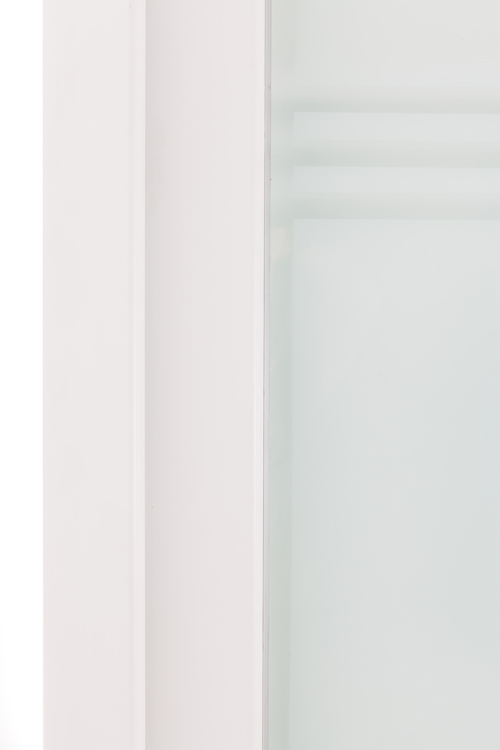 Porte ext. verre - PVC - 3 lignes transparante - Droite - 980x2180mm