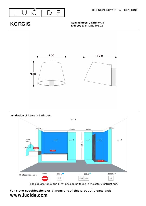 KORGIS - Applique murale Salle de bains - LED - 1x10W 3000K - IP44 - Transparent