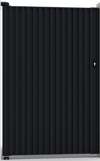 Portillon Line Up alu noir gauche 100x175cm