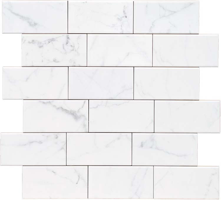 Carrelage murale Carrara brillant 7.5 x 15 cm