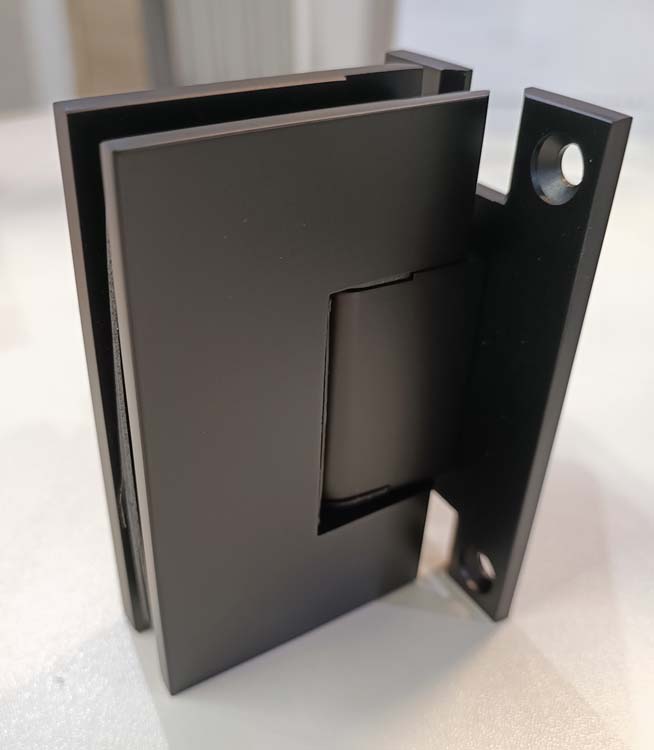 Glazen deur 8mm black 780MM-set rond ZWART premium