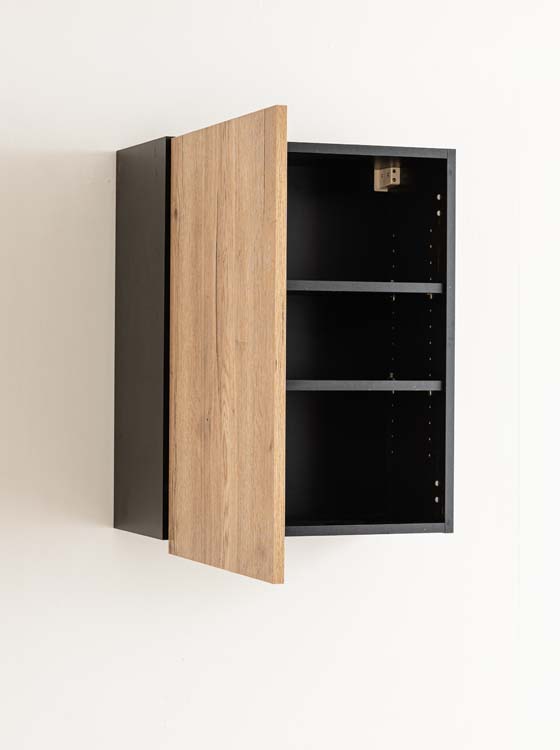 Meuble de cuisine Plenti armoire haute 60cm noir-look chêne