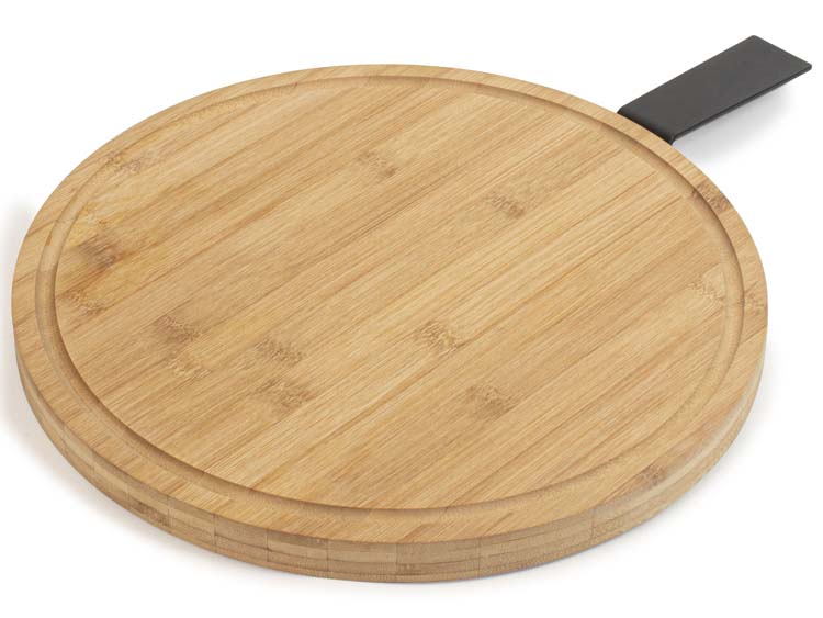 Serveerplank ronddraaiend en handvat Gusta hout naturel D 35 cm