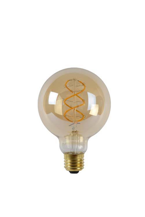 LED Bulb - Filament lamp - Ø 9,5 cm - Dimb - E27 - 1x5W - Amber