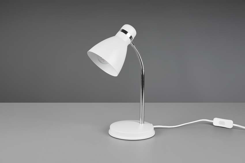 Lampe de bureau - blanc - E27 - sans ampoule - Ø 14,5 cm - hauteur 33 cm