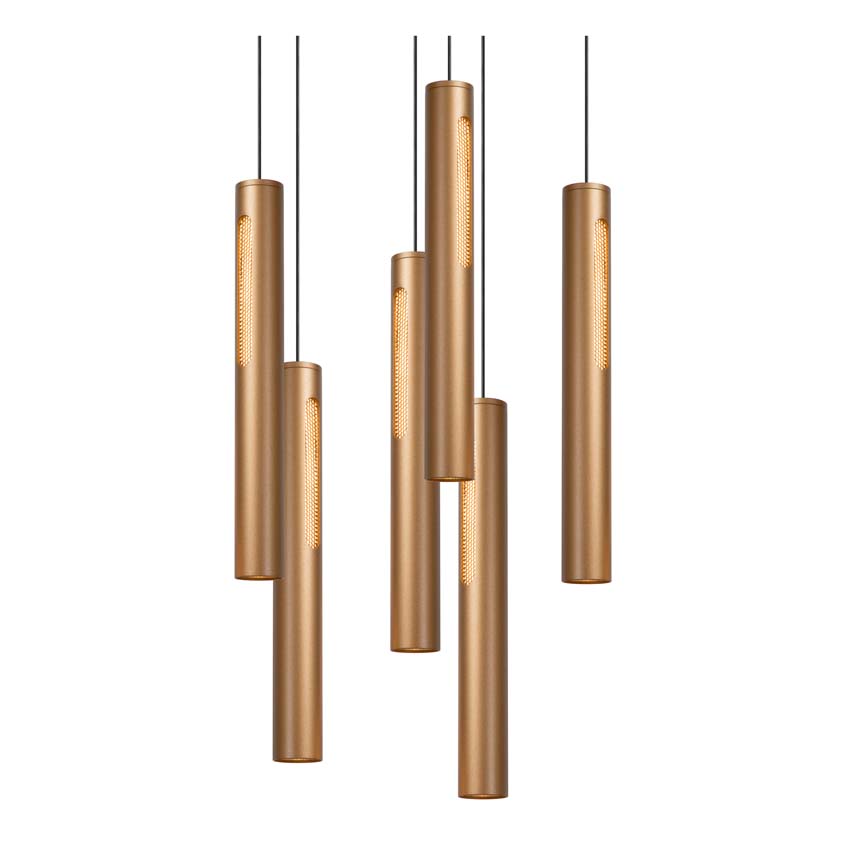 GRIFFITH - Suspension - Ø 38 cm - LED Dim. - 6x7,6W 2700K/4000K - Bronze