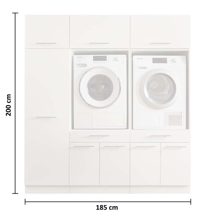 Armoires de machine à laver - Decowash - blanc - set 15 - 67,5X185X200