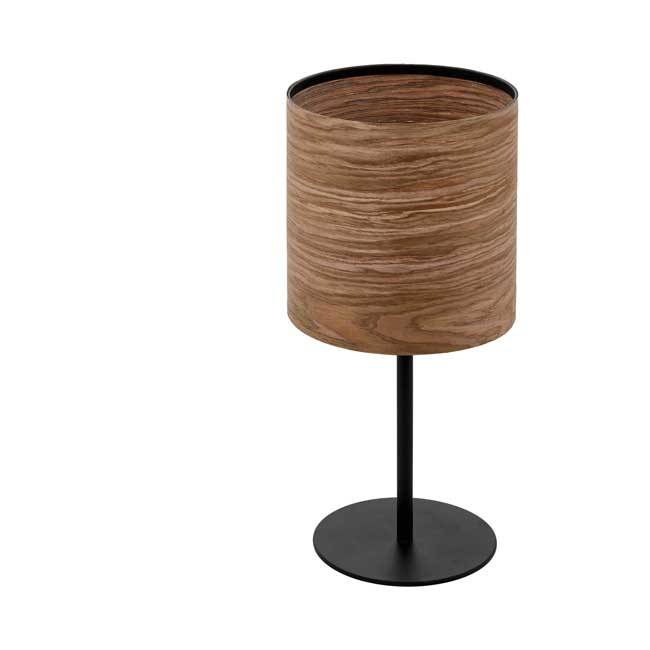 Lampe de table H40CM - E27 - Noir / plaqué bois