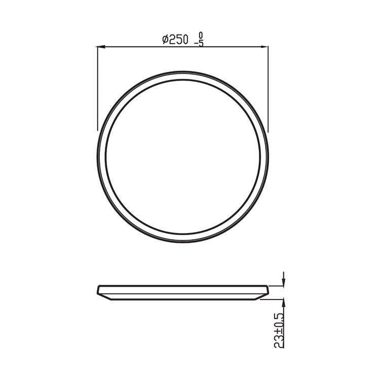 Plafonnier badkamer superslim 15W Zwart